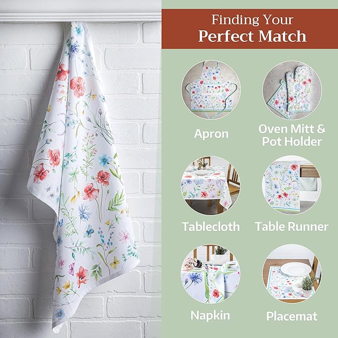 Maison d' Hermine Kitchen Towels Set of 3 100% Cotton 27.50" x 20" Reusable