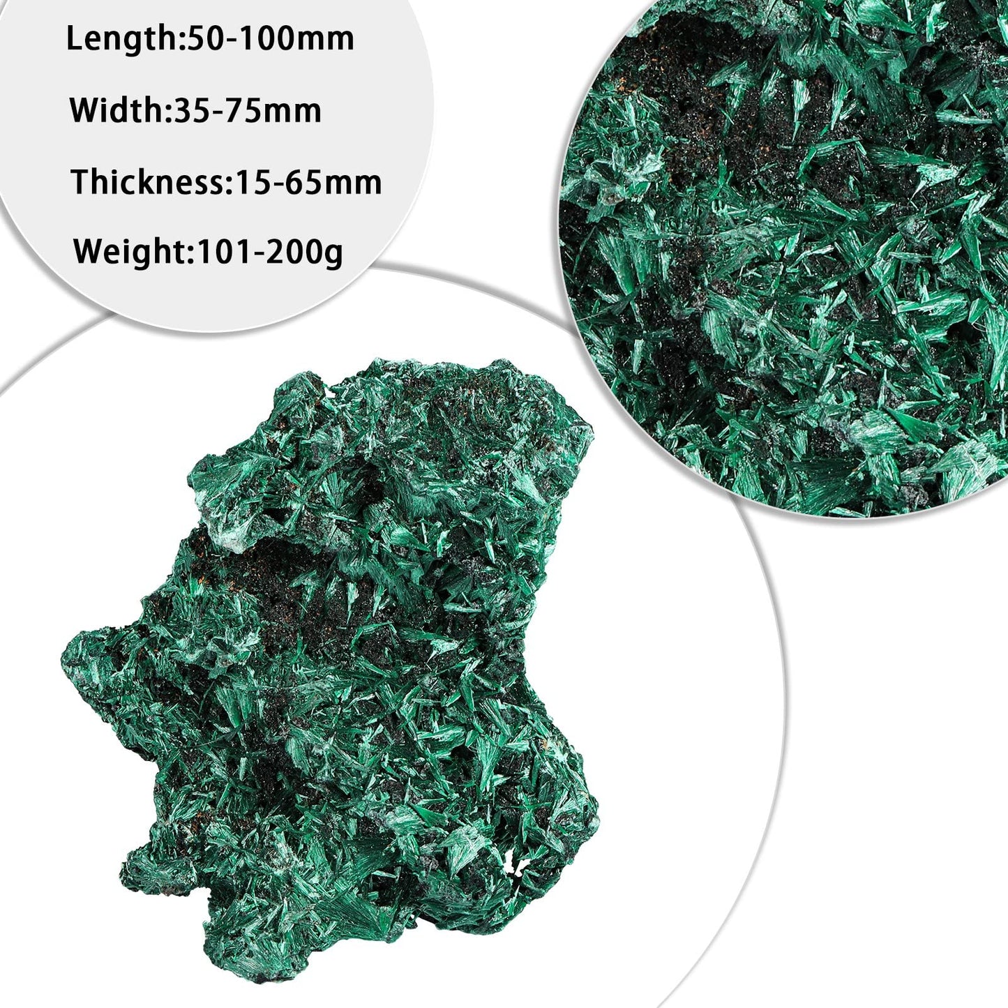 mookaitedecor Natural Malachite Raw Stone Crystal Mineral Specimen Ornament for Reiki Healing Home Decoration, 100-200g