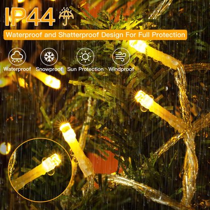 Ollny Fairy Lights Mains Powered, 40m 400 LED Outdoor String Lights, Warm White Waterproof Garden Light with Plug/Timer/8 Modes/Dimmable for Outside/Indoor/Window/Wedding Decorations