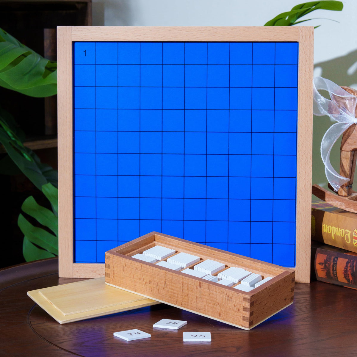 Premium Montessori Hundred Board Math Toy, 13.4″ Solid Beechwood Number Sequencing 1-100 for Kids Ages 4-8, Educational Teaching Aids & Homeschool Supplies, Durable Learning Gift (Hundred Board)