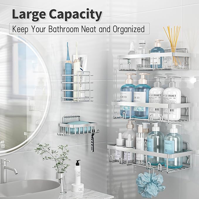 5 Pack Shower Caddy Organizer Rack Shelf