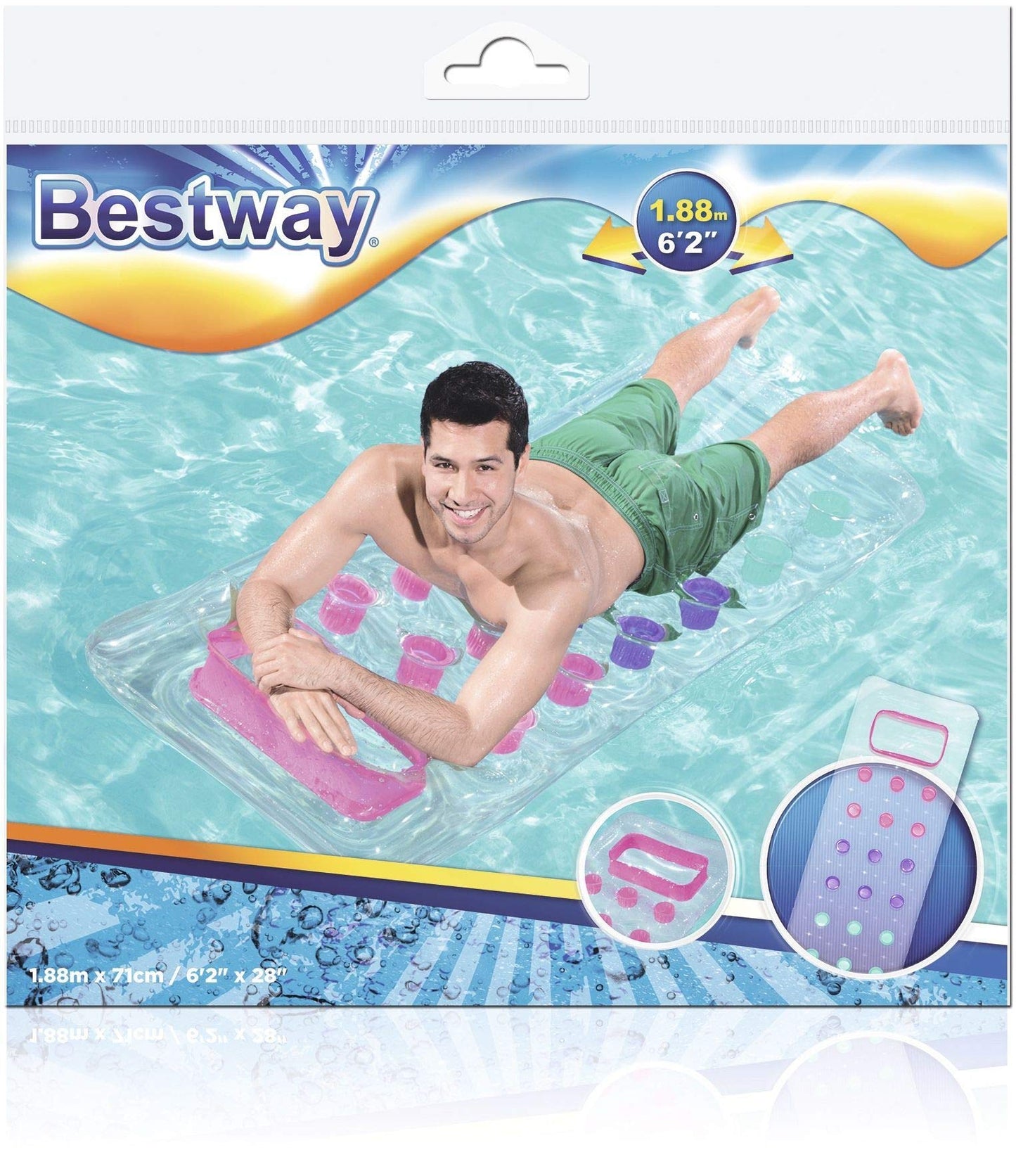 Bestway Fashion Lounge Air Mattress with Window 188 x 71 cm Assorted Colours