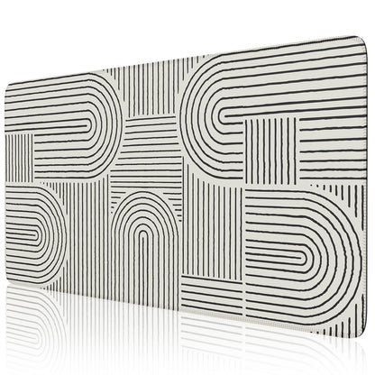iCasso White Desk Matt for Desktop, Cute Desk Pad Mat, Large Mouse Pad, Anti-Slip Big Mousepad with Stitched Edges, Keyboard Pad for Computer(White)