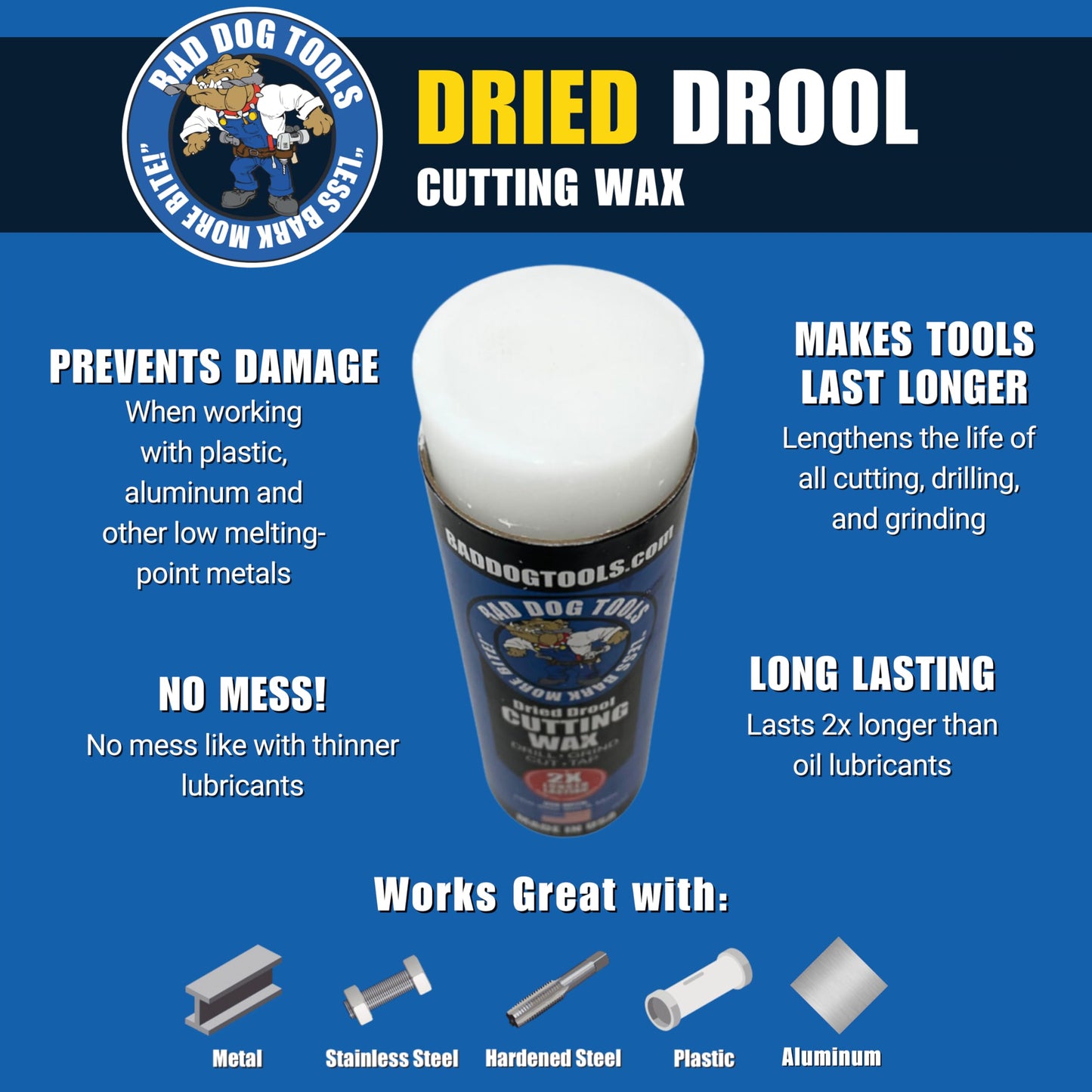 Bad Dog 5" HDII + Cutting Wax: Diamond Wheel for Grinding, Sanding, and Cutting + Wax Lubricant.