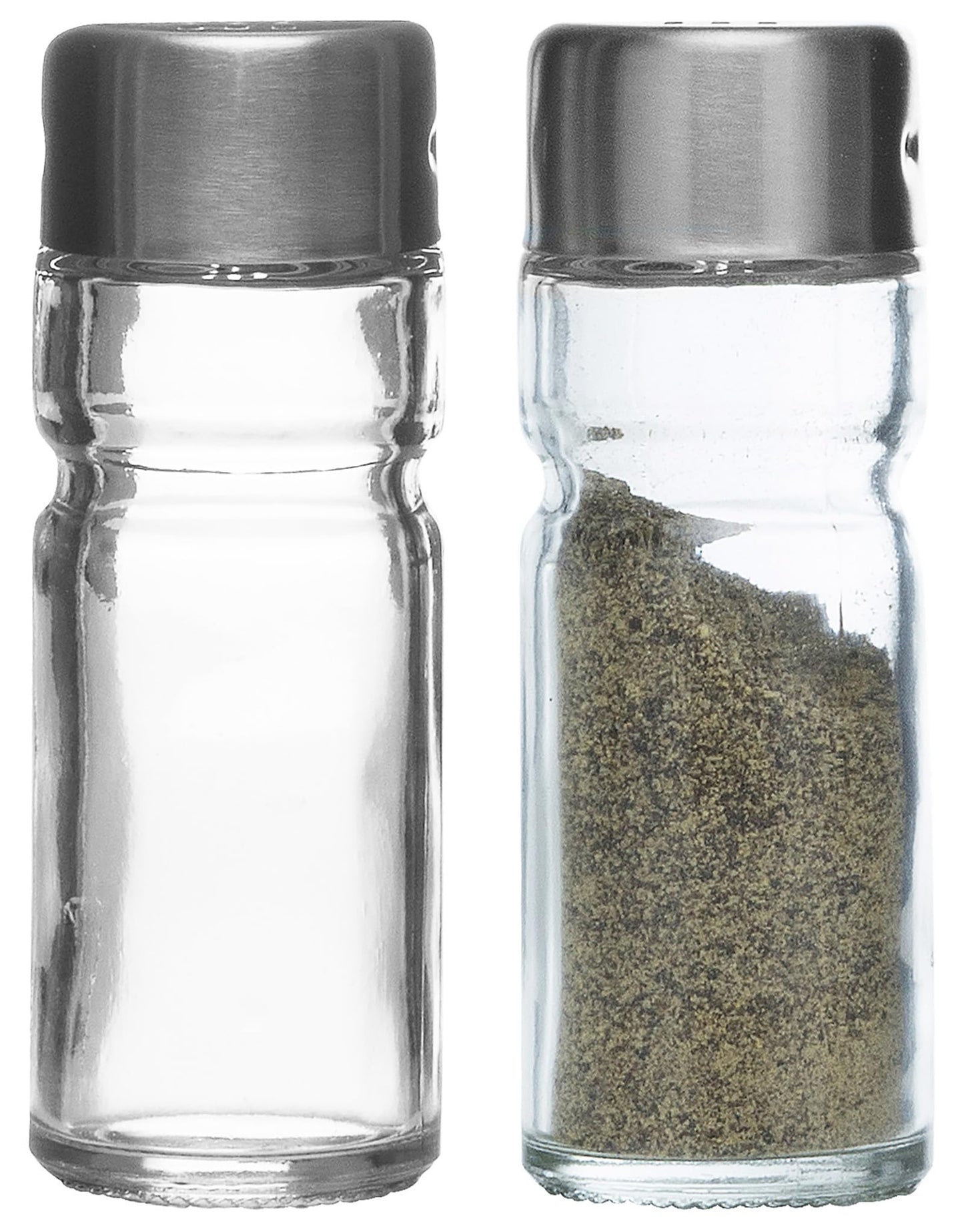 Oil and Vinegar Salt & Pepper Cruet Set (6 Piece) Durable Glass Stainless Steel Bottle Set With Caddy