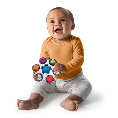 Baby Einstein Curiosity Clutch Fidget Sensory Toy and Pop It Rattle, BPA Free Infant Teether, Age 3 Months+