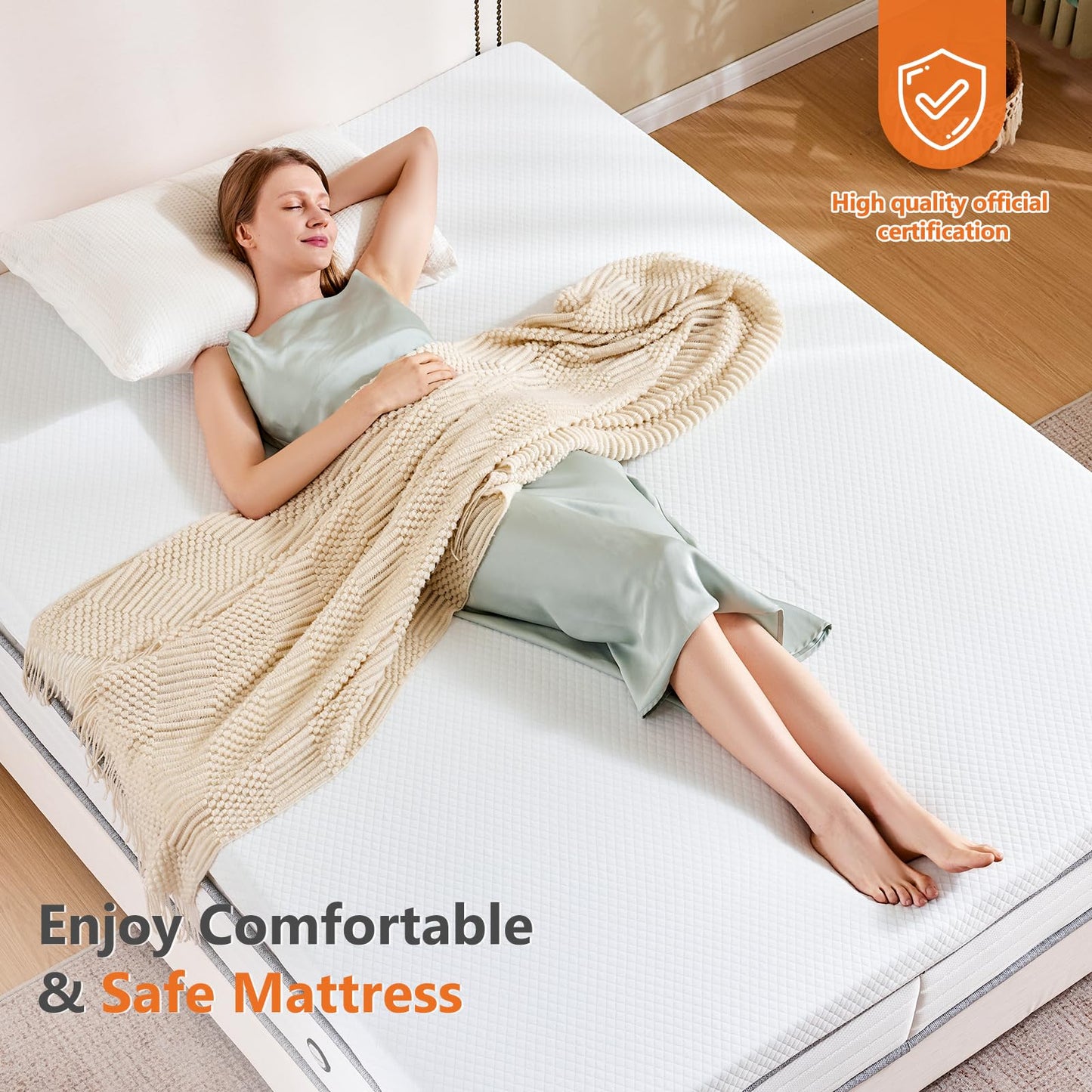Sweetcrispy Memory Foam Mattress Topper Queen with Removable Soft Cover, 2 Inch Thick Gel Infused Cooling Toppers Pad for Queen Size Bed, Sleeper Sofa, RV, Camper, CertiPUR US Certified, Ventilated