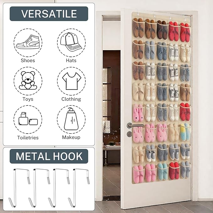 40-Pocket Over the Door Shoe Organizer