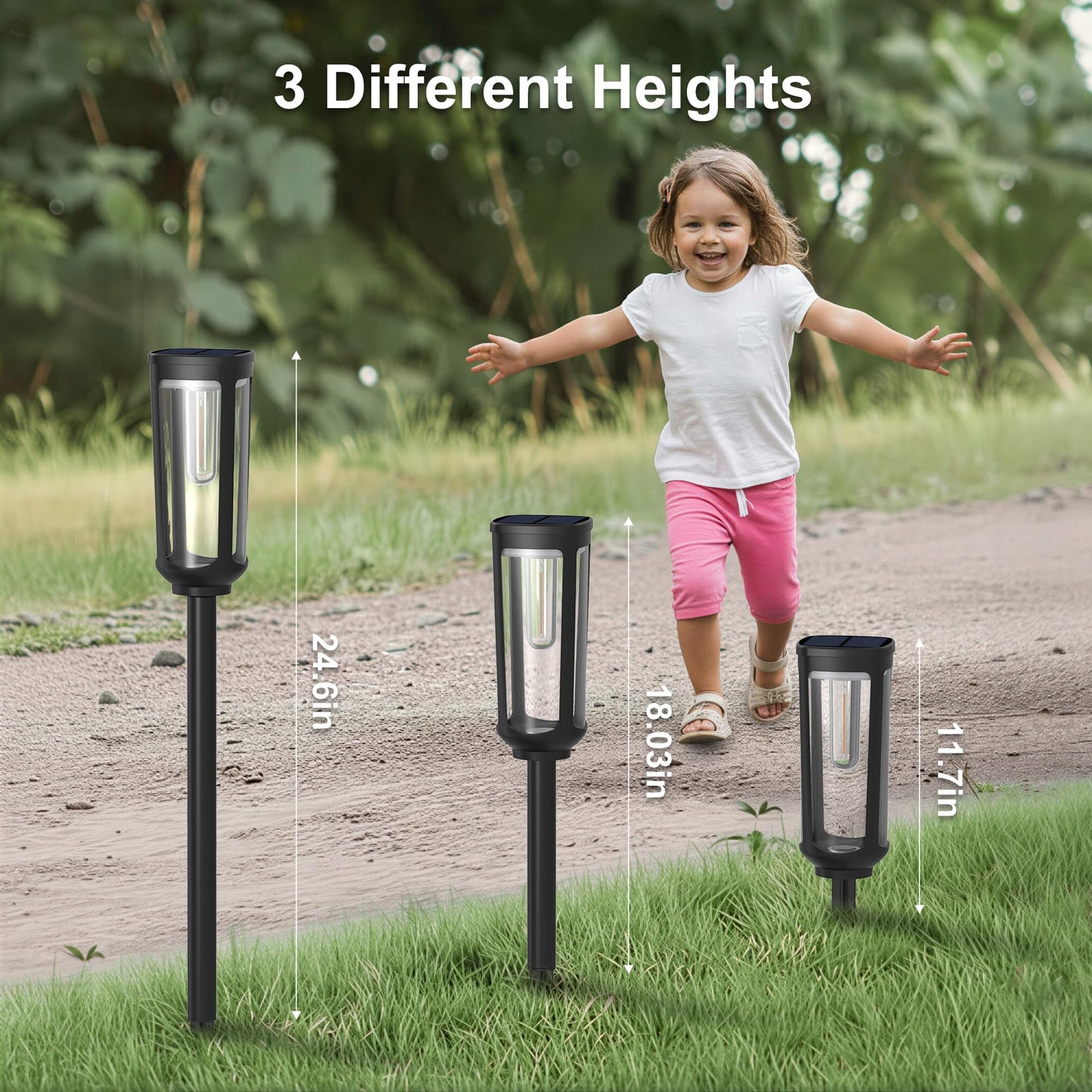 JEJOT Solar Pathway Lights Outdoor Waterproof IP65, 8 Pack Warm White Solar Walkway Lights, Auto On/Off Outdoor Light for Lawn Garden Patio Driveway Decor Landscape Lighting
