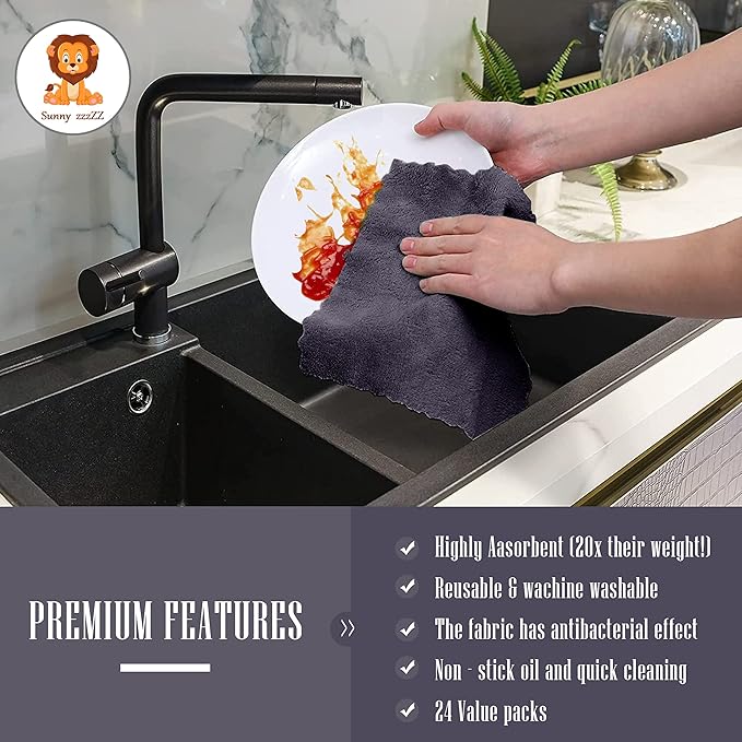 Sunny zzzZZ 24 Pack Kitchen Dishcloths