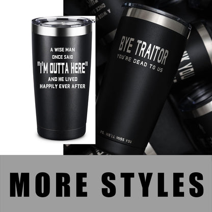 ARIABLE Farewell Gifts for Coworkers - Coworker Leaving Gift for Women & Men - Going Away Goodbye Coworker New Job, Good Luck Gifts for Coworkers, Friends, Boss, 20oz Engraved Tumbler, Black