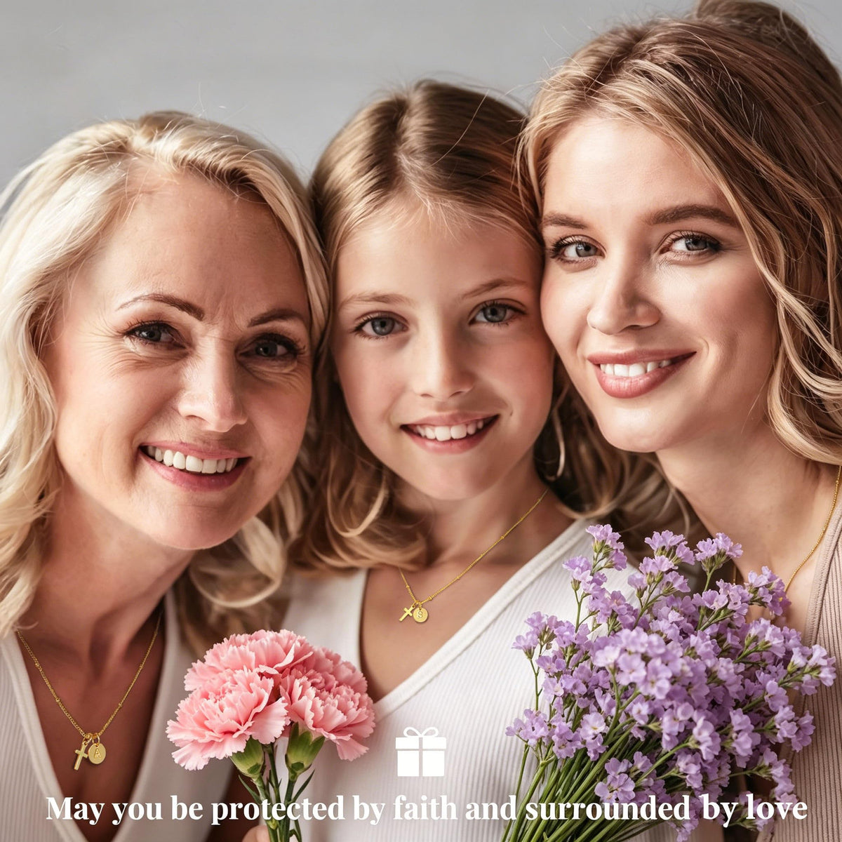 Turandoss Tuross Mothers Day Gifts for Mom Daughter, Dainty Letter J 14K Gold Plated Cross Necklace Birthday Personalized Mothers Day Gifts for 5 6 7 8 9 10 Teen Girls Jewelry