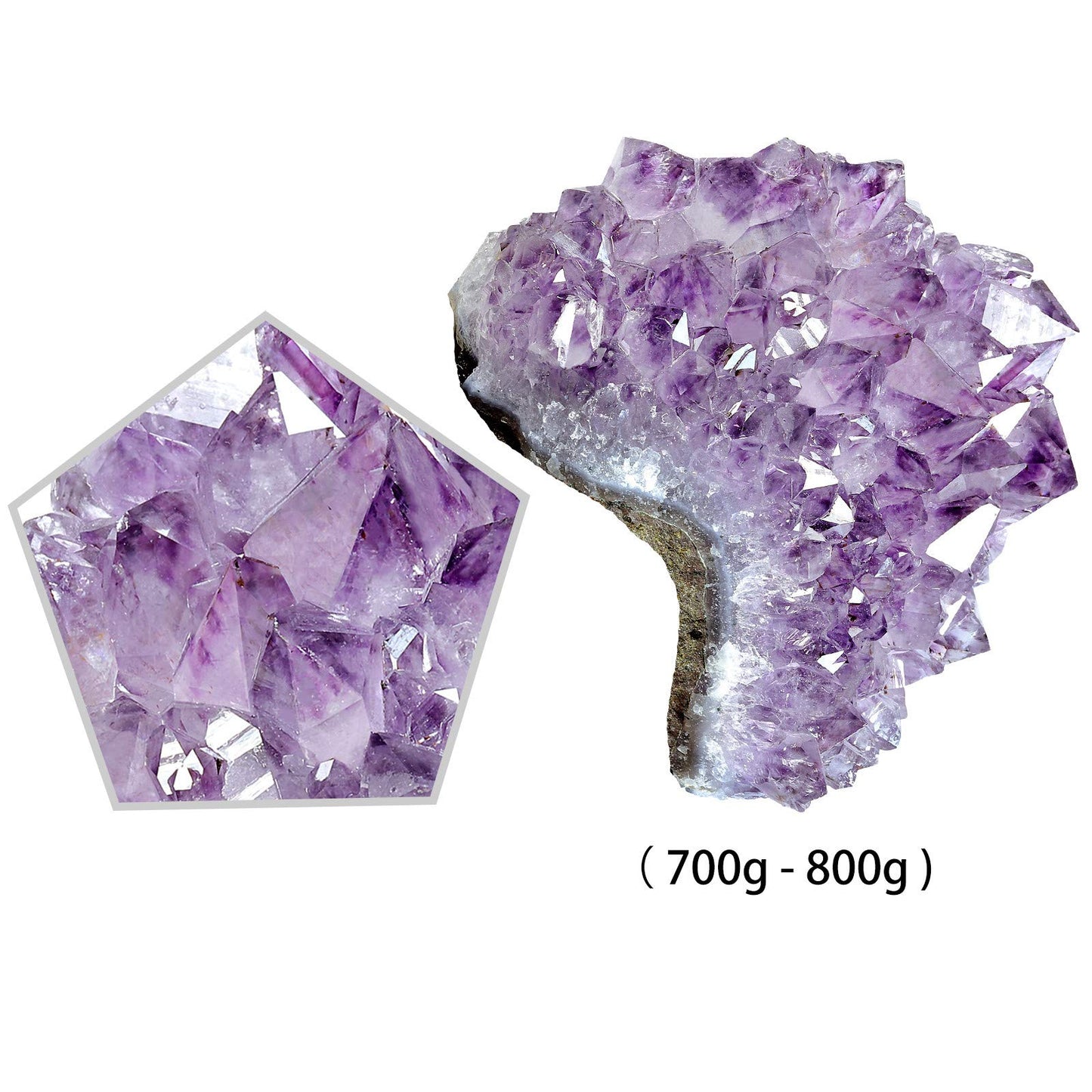 mookaitedecor Natural Amethyst Cluster Stone Raw Geode Quartz Mineral Specimen for Home Decoration, Crystal Collection, Irregular Shape, 1.54-1.76 lb