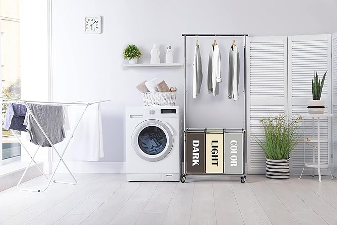 Simple Houseware 3-Bag Laundry Sorter