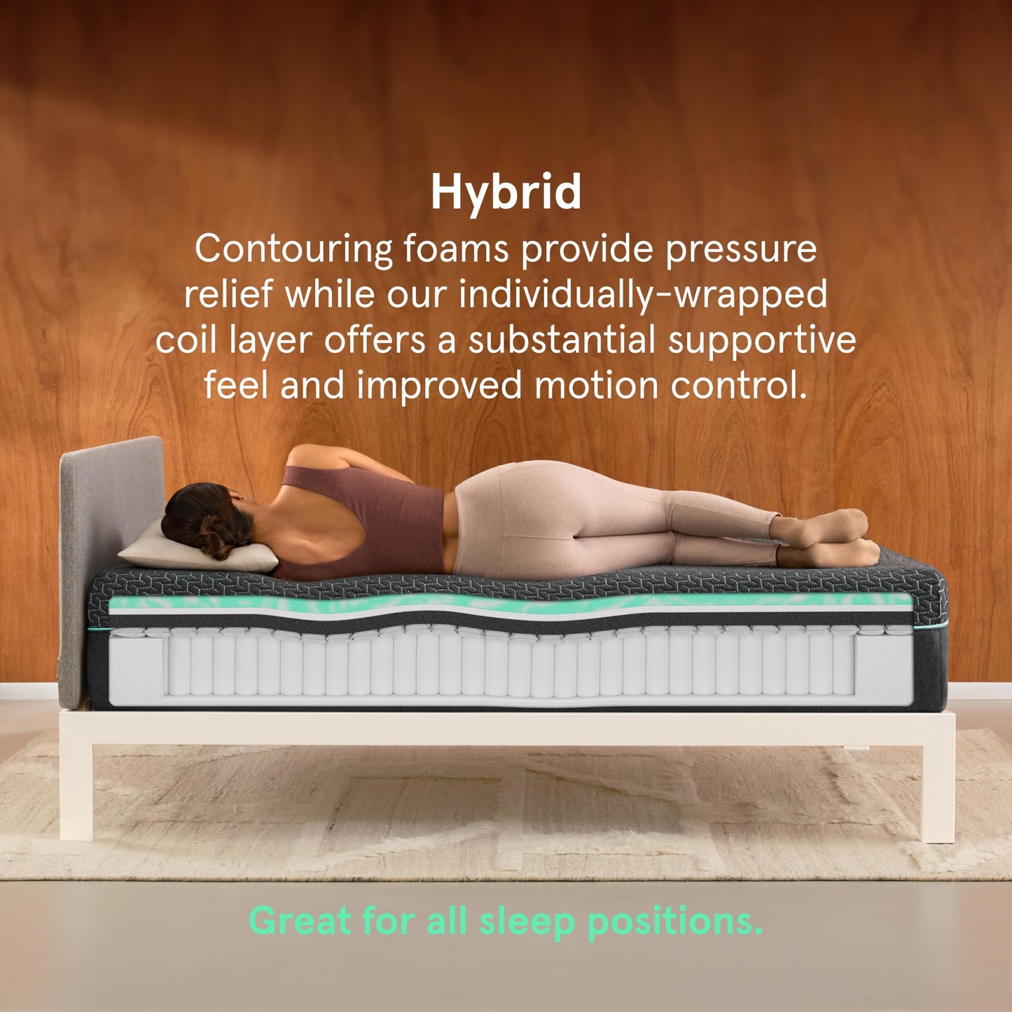 Tuft & Needle Mint Hybrid Plush Full Size Mattress in a Box, Cooling Adaptive Foam, Individually-Wrapped Coils, 100 Night Trial, Fiberglass Free, CertiPUR-US, 10-Year Limited Warranty, Full Mattress
