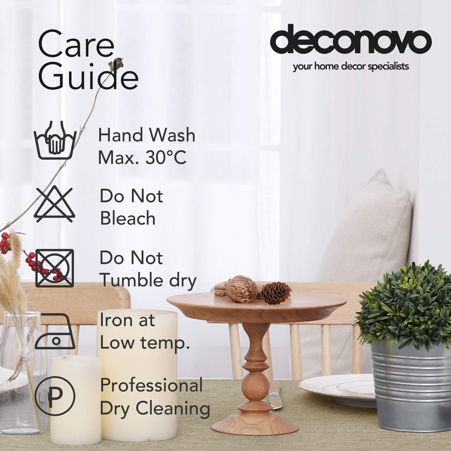 Deconovo Rectangle Tablecloth Faux Linen Water Resistant Table Cloth for Dinning 52x70in(132x178cm) Linen