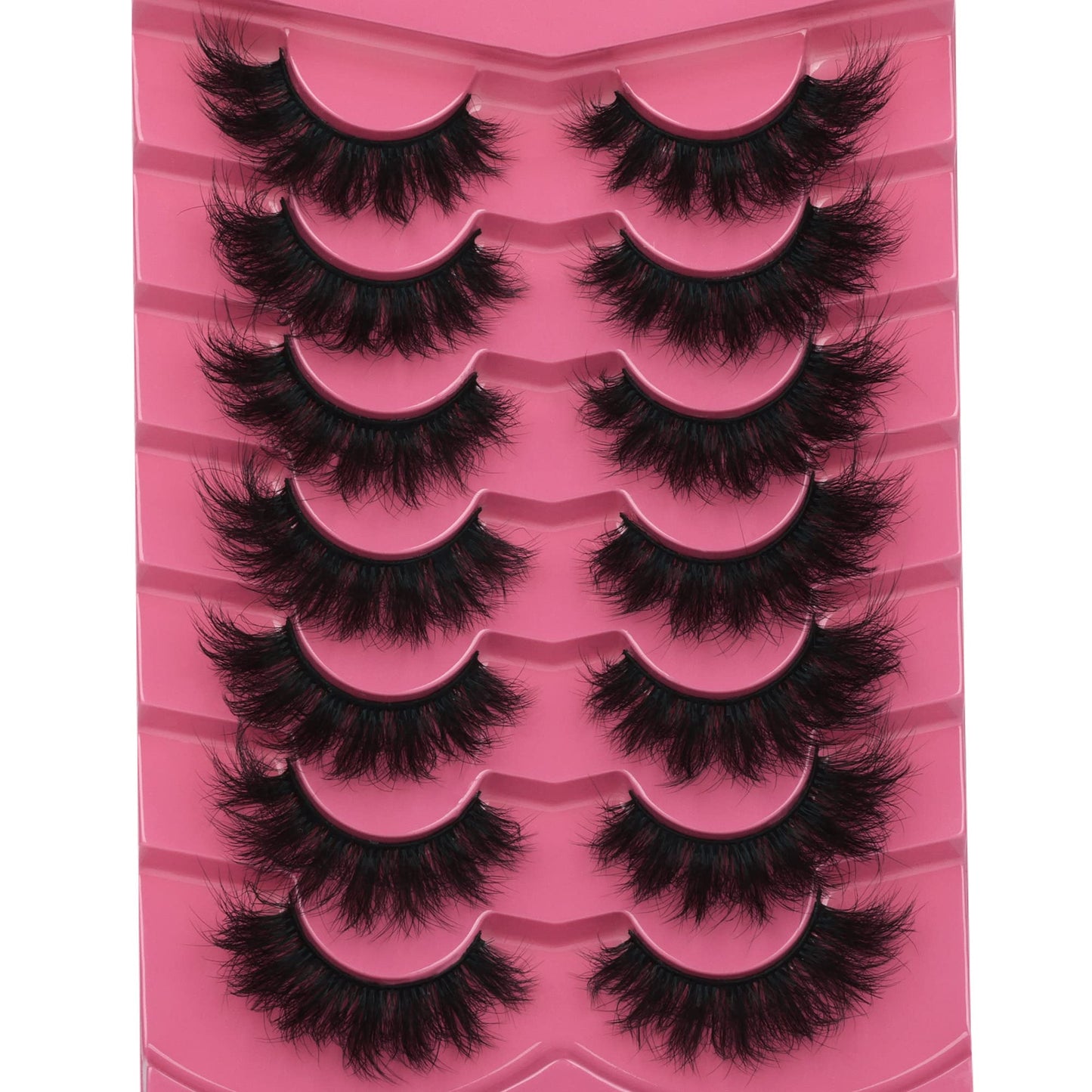 Mink Lashes 8D False Eyelashes Wispy Eye Lashes Cat-Eye Long 18 MM Dramatic FANXITON 7 Pairs Pack Volume Thick Faux Mink Lashes Multipack