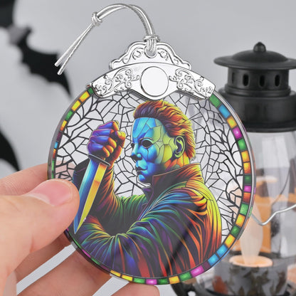 Halloween Horror Movie-Themed Stained Glass Orament - Christmas Ornament - Christmas Decorations for Tree - Holiday Present ldeas - Gift Exchange