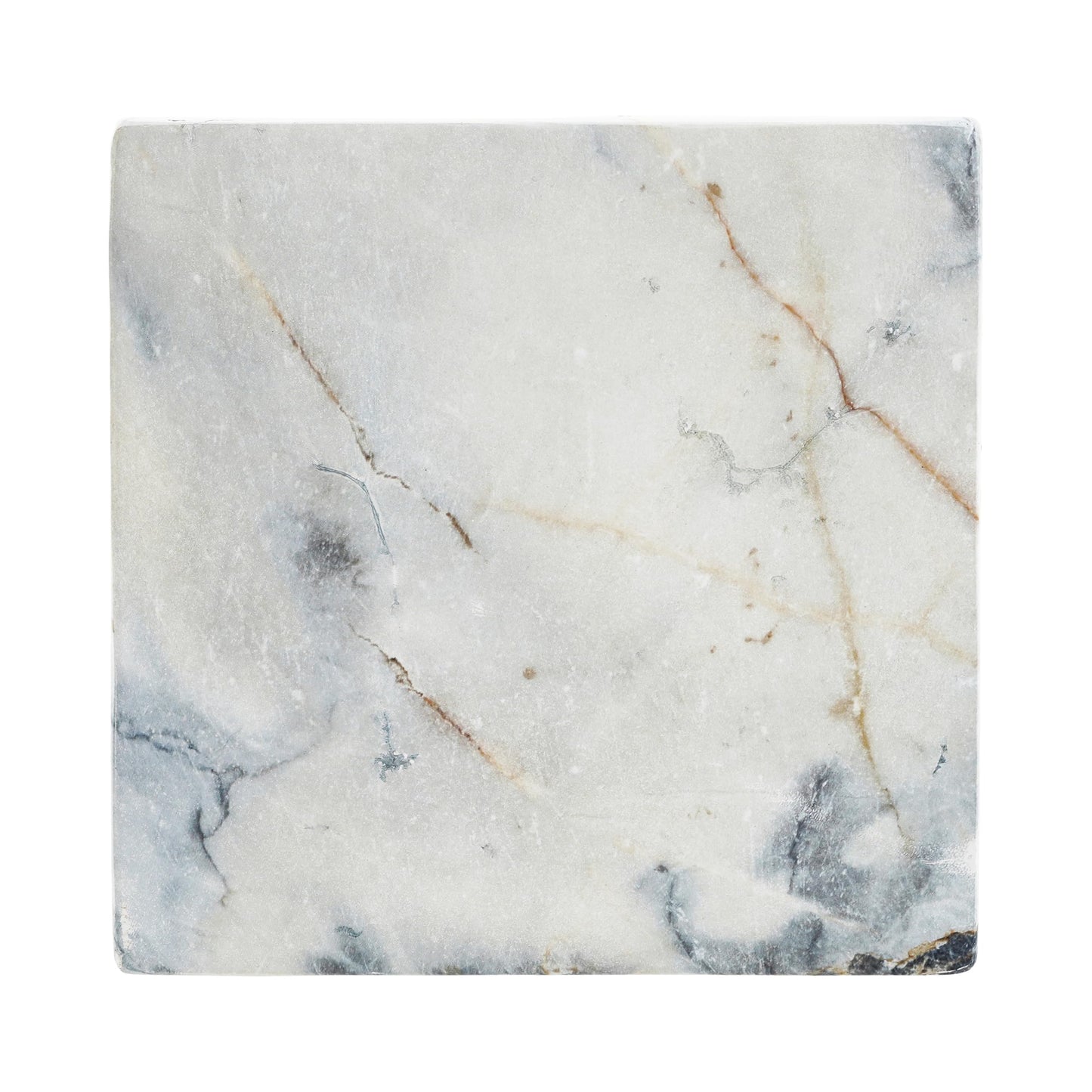 Handcrafted Marble Effect Pedestal, 30.3" Tall, Indoor & Outdoor Display Stand, Square Base, Heavy-Duty 100 lbs Capacity, Unique Grey-Blue Veining, Plant Stand, Sculpture Plinth, Side Table Accent