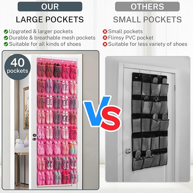 40-Pocket Over the Door Shoe Organizer
