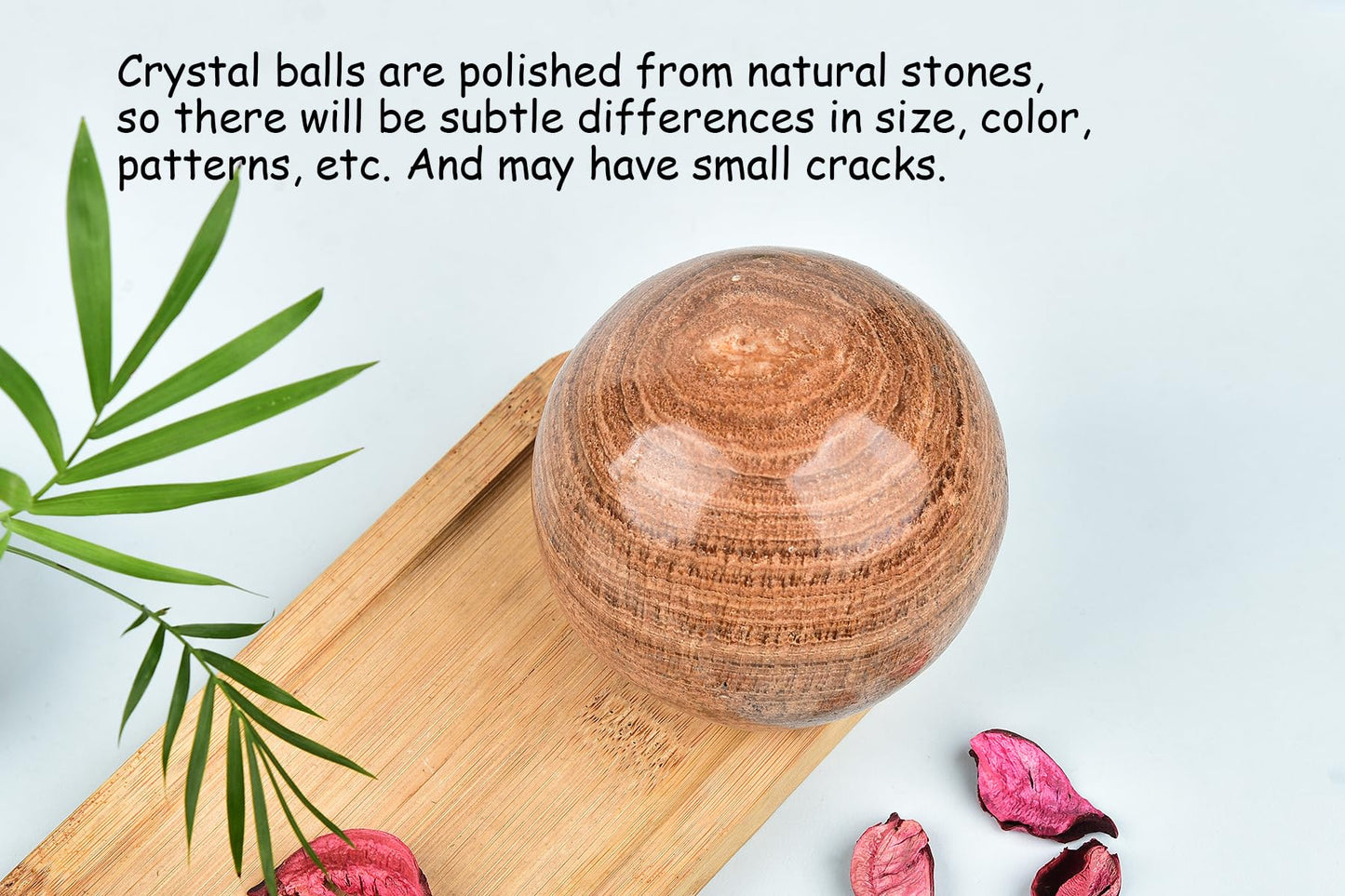 AMOYSTONE Moroccan Onyx Ball Divination Sphere Yellow Agate Decorative Ball Natural Healing Crystals Striped Sphere for Feng Shui 41-50mm with Stone Stand