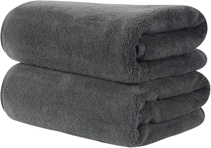 KinHwa Microfiber Hand Towels for Bathroom Soft and Absorbent Face Towels Grey