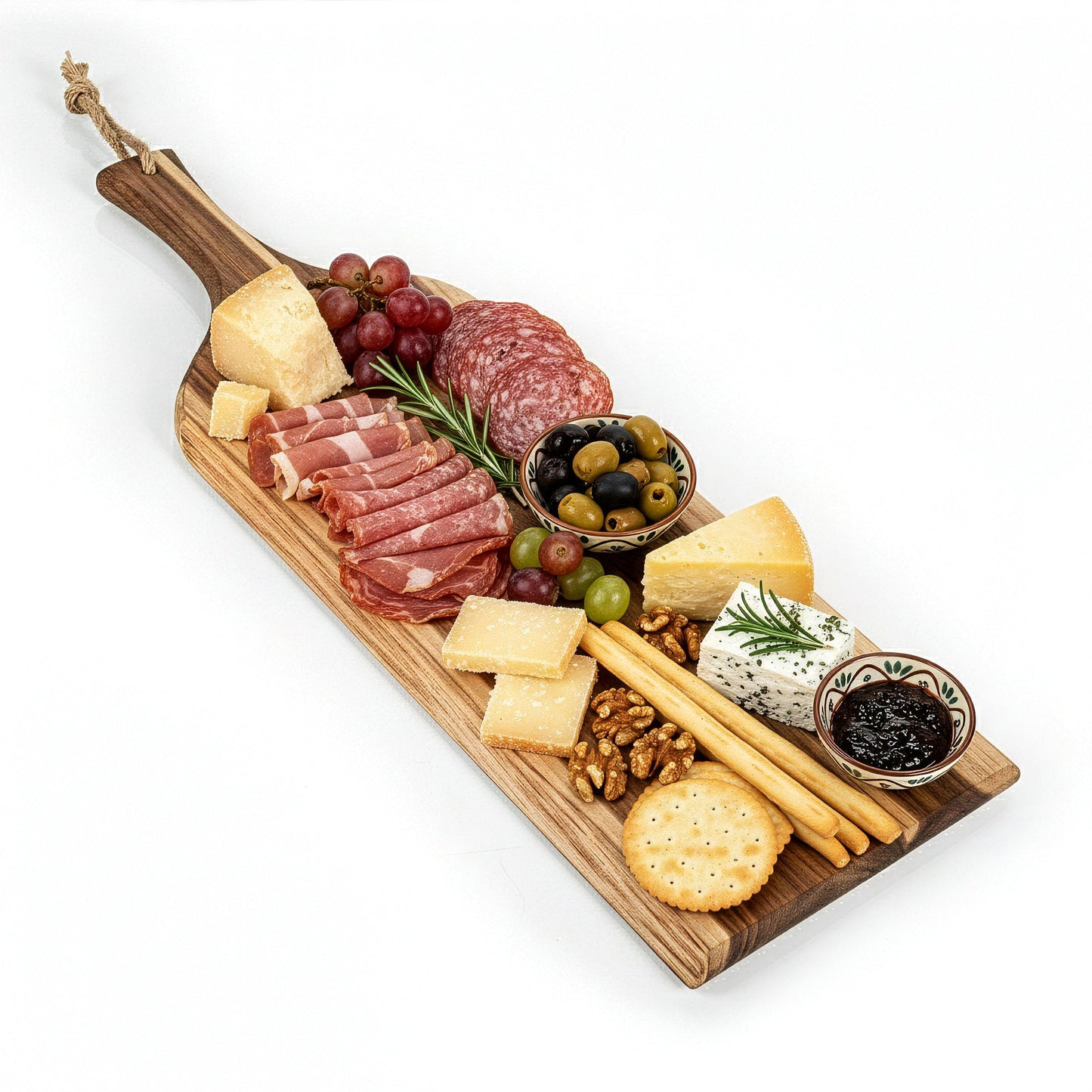 PICNIC TIME Artisan 24" Acacia Charcuterie Board with Raw Wood Edge, Wooden Cutting Board with Handle, All-Purpose Serving Platter, Decorative and Reversible Serving Plank (Acacia Wood)