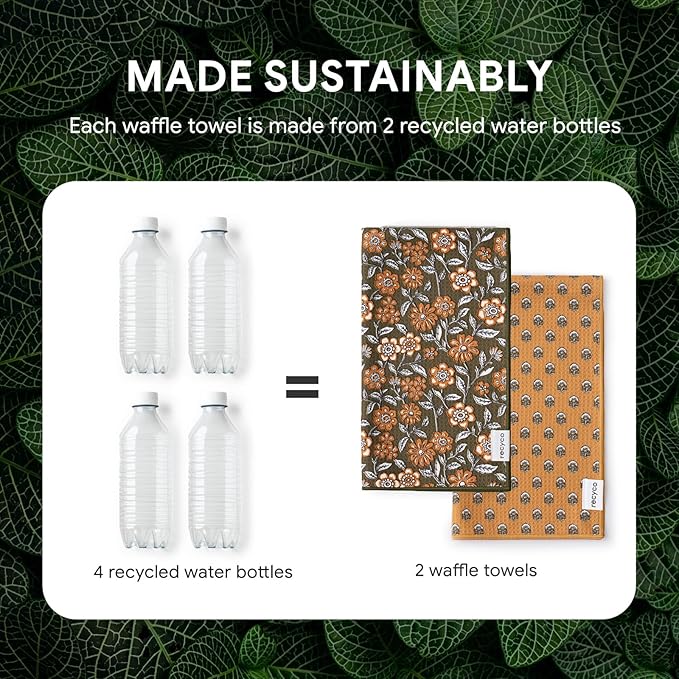 RECYCO Waffle Kitchen Towel Set of 2