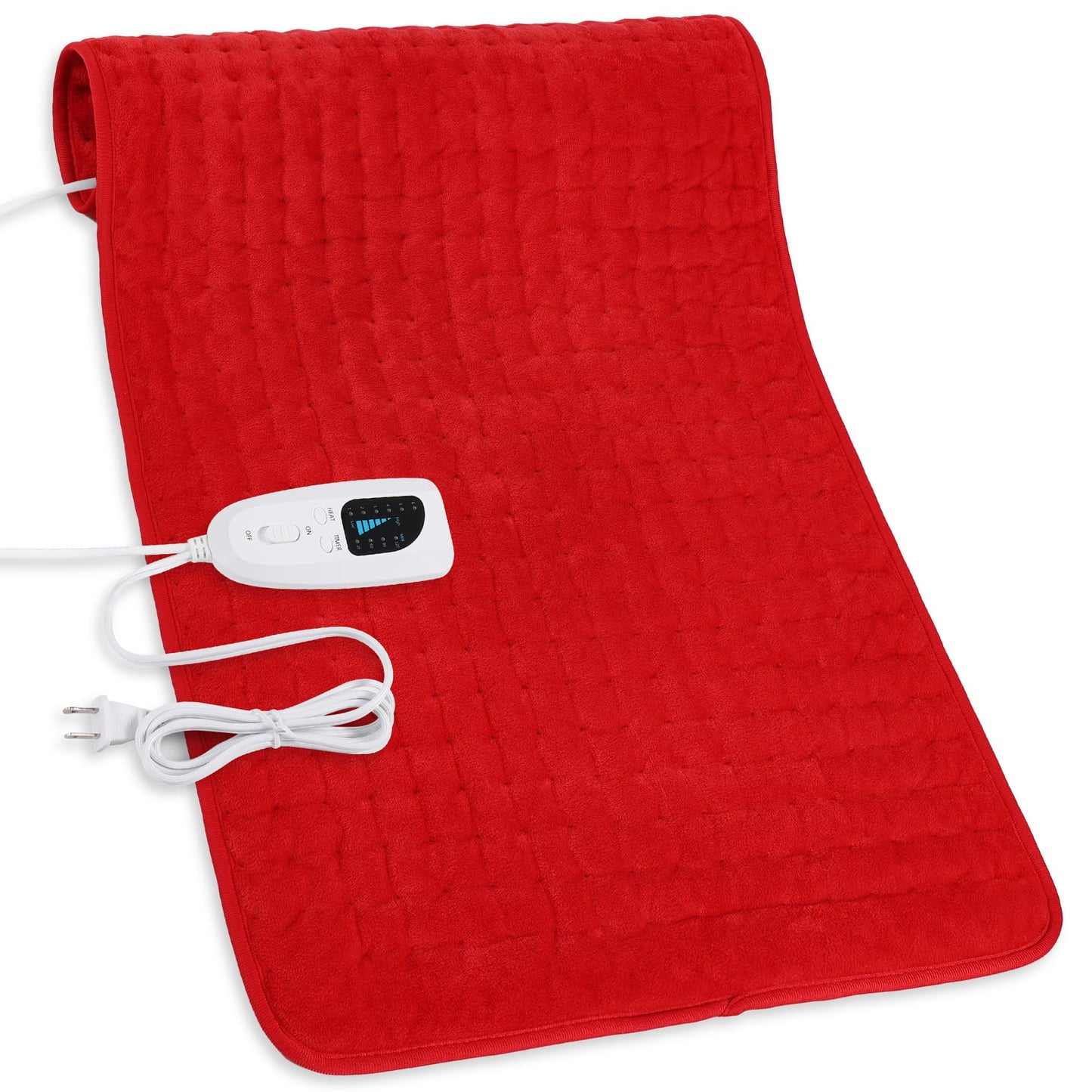 Heating Pad,Electric Heating Pads for Back,Neck,Abdomen,Moist Heating Pad for Shoulder,Knee,Arms,Legs,Dry/Moist Heat & Auto Shut Off,Birthday Gifts for Men and Women(Light Gray, 24''×12'')