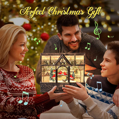 Christmas Lantern Snow Globe, Cardinal Music Box with 8 Songs, 6H Timer Battery Operated & USB Powered Suitable for Christmas Home Decorations Holiday Table Party Decor Gifts