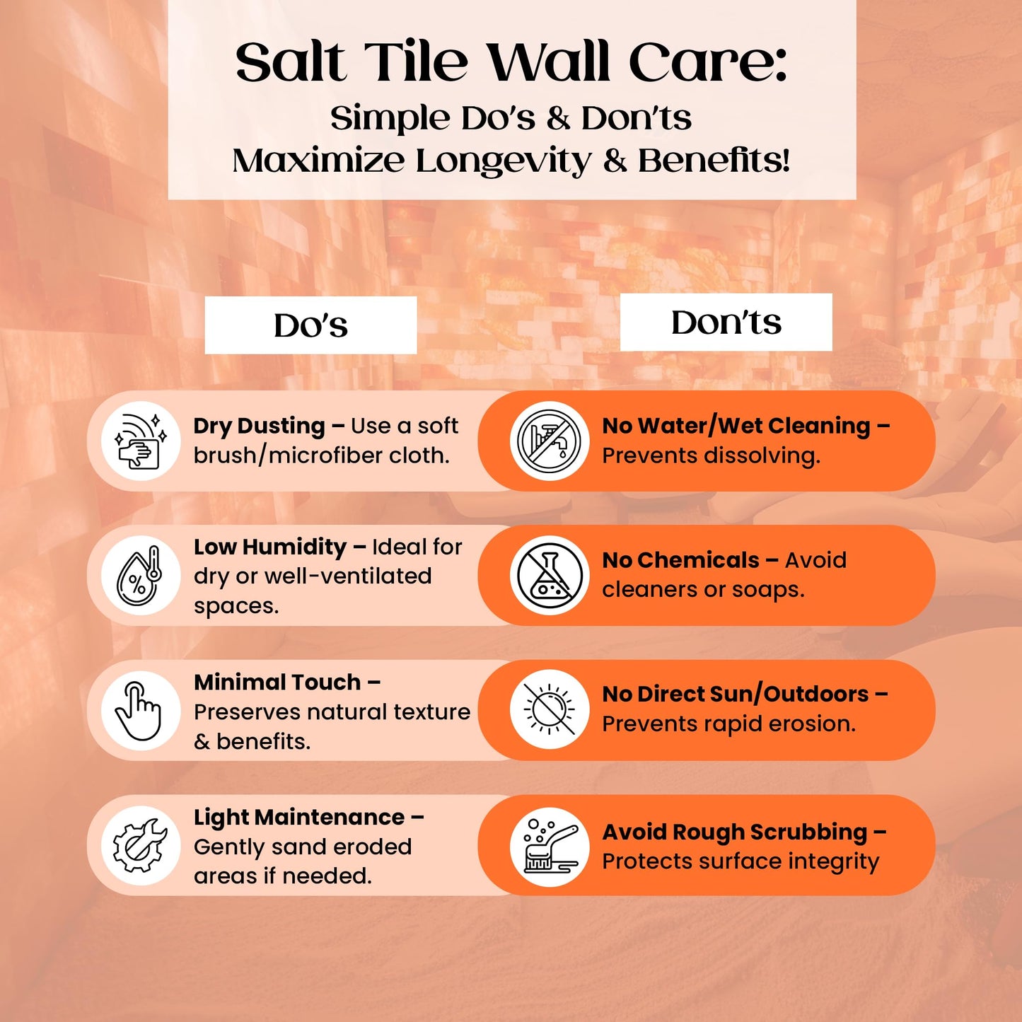 POHS Himalayan Pink Salt Tiles 8’’x4’’x1’’ Pack of 4 for Home Sauna, Spa and Salt Wall Block for Home décor,2.75 lbs Each Tile