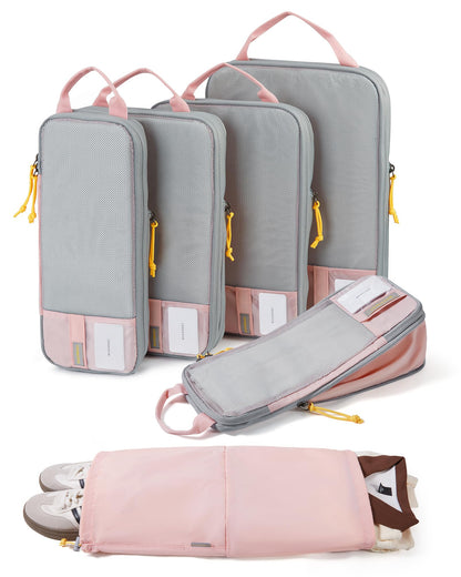 BAGSMART Compression Packing Cubes for Travel, Lightweight Luggage Organizer Bags, Durable Space Saver Bags Travel Essentials, 6 Set