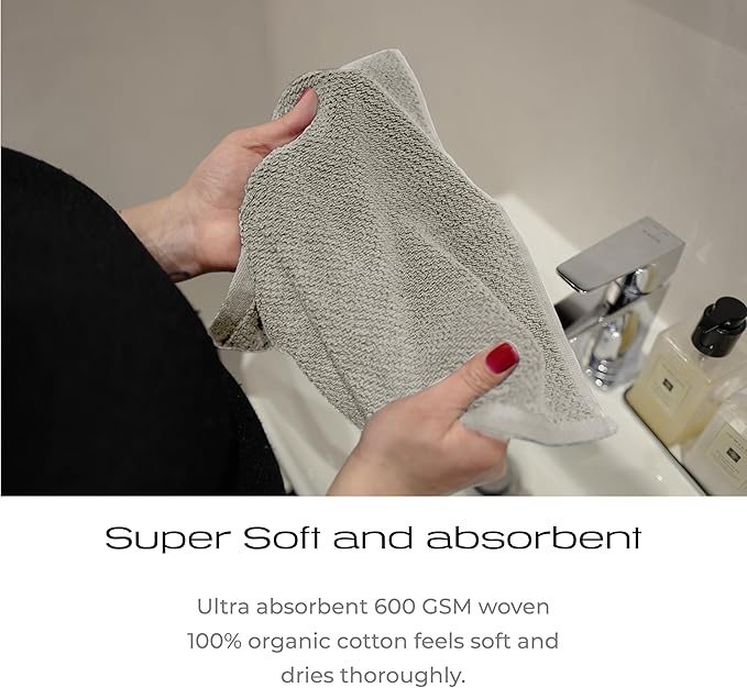 Luxury Silver-Infused Gray Washcloths 4-Pack, 12.9"x12.9"