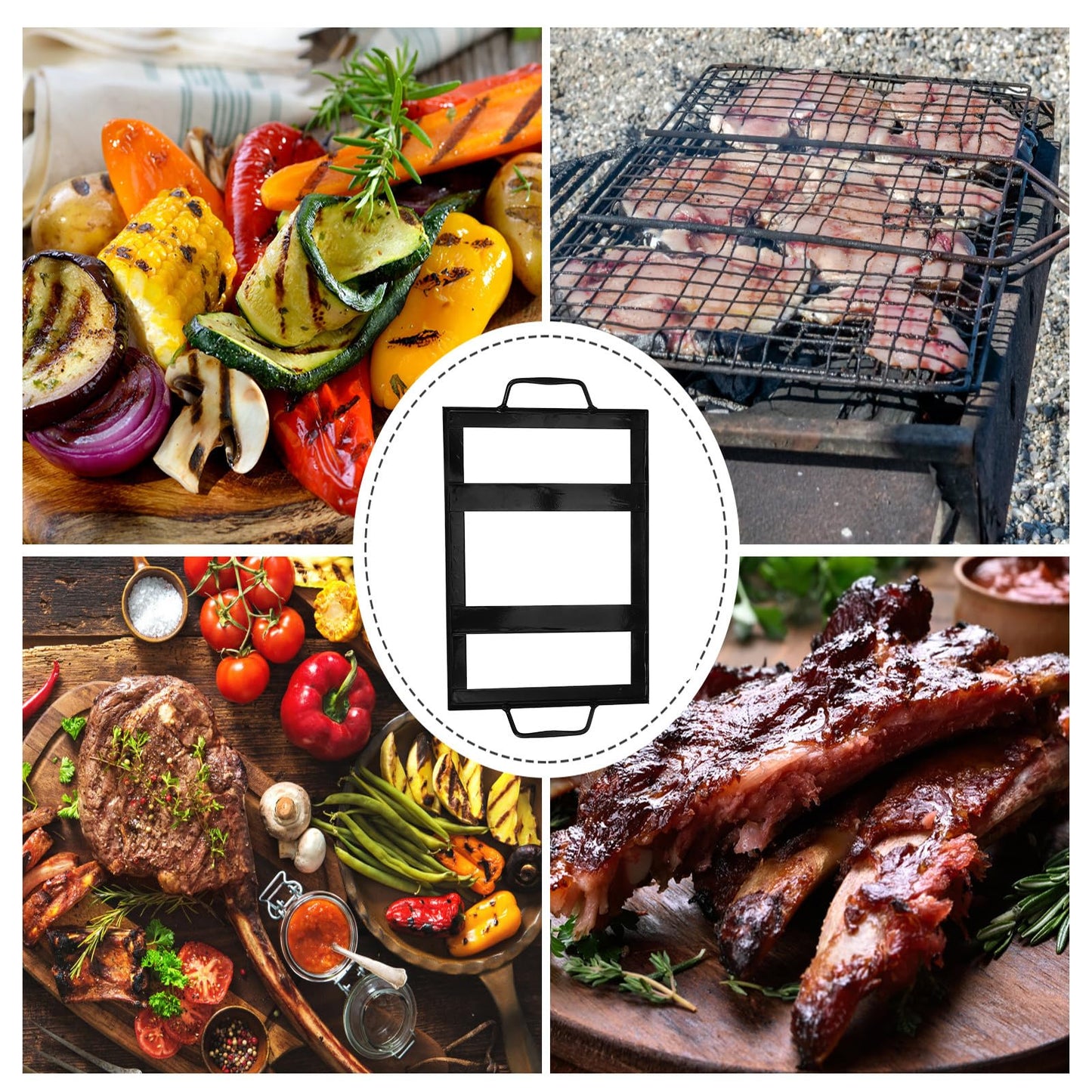 Yardwe Salt Block Holder Rack 12.40X8.42In Stainless Steel Salt Plate Stand for Grilling Barbecue Cooking Accessories Outdoor Picnic Use