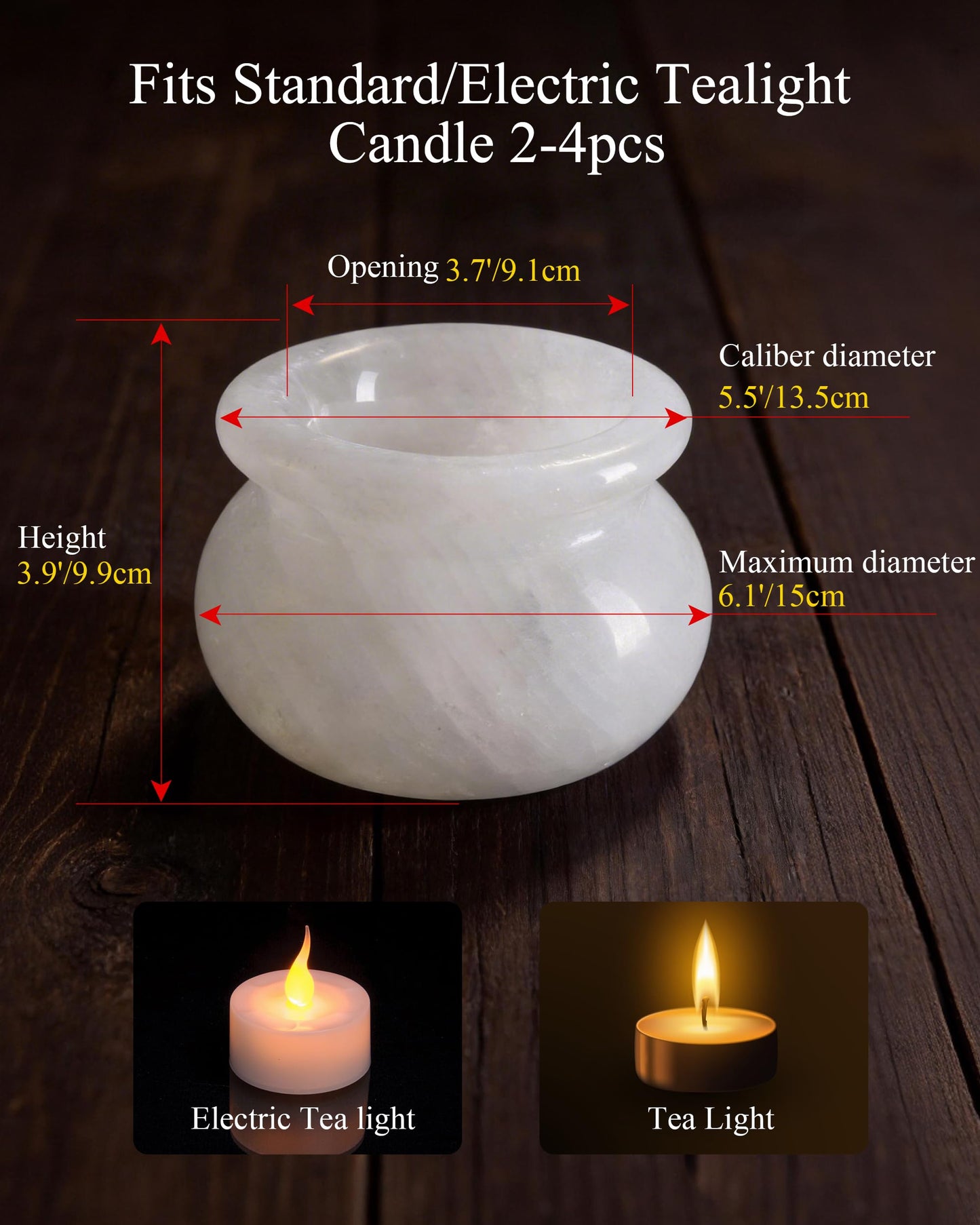 Natural Calcite Tealight Candle Holder, Crystal Bowl, Hand Carved Solid Stone Bowl, Unique Crystal Pattern, Decorative Candle Holder for Home Decor, Bathroom, Meditation, Gift