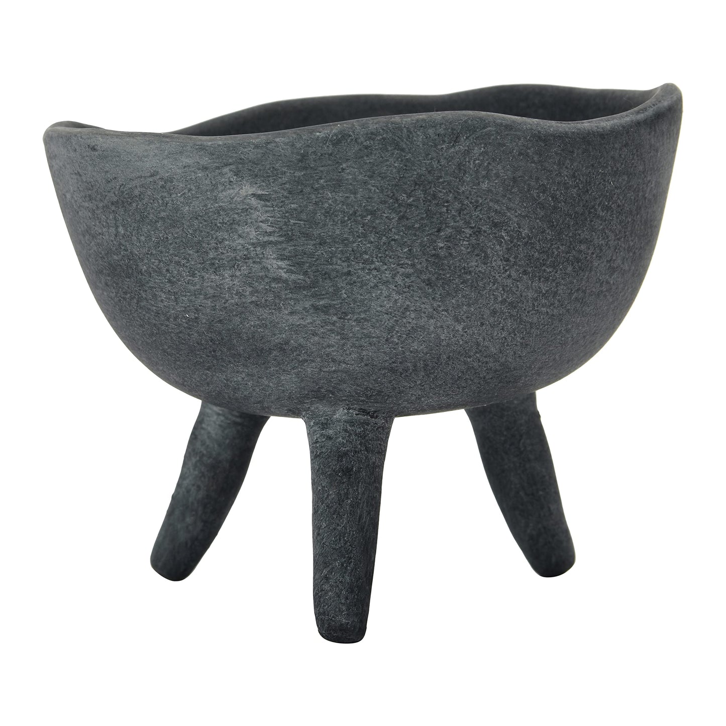 Creative Co-Op Boho Terracotta Footed Bowl, Slate Grey