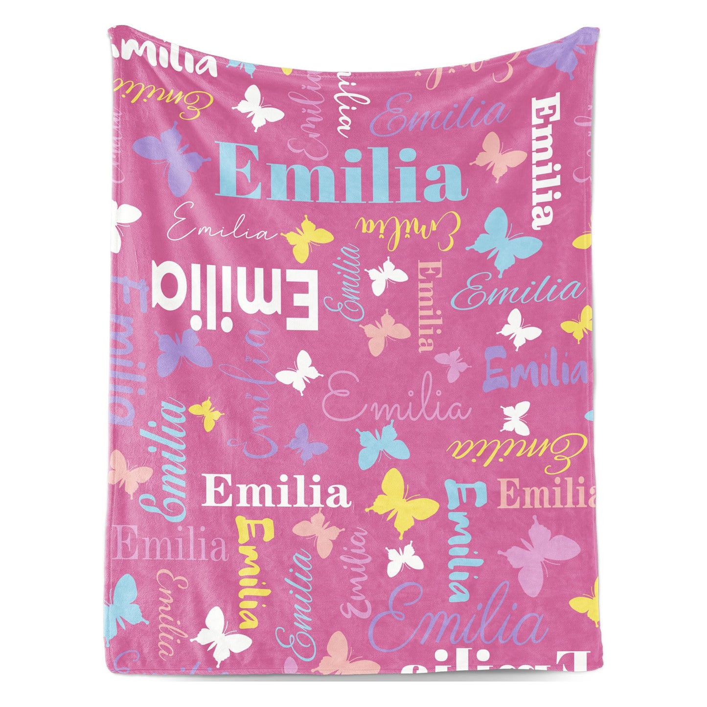 Custom Baby Blanket for Girls, Personalized Baby Girl Gifts, Receiving Blanket with Name, Soft Throw Newborn Blankets, Babies Shower Christmas Birthday Gifts