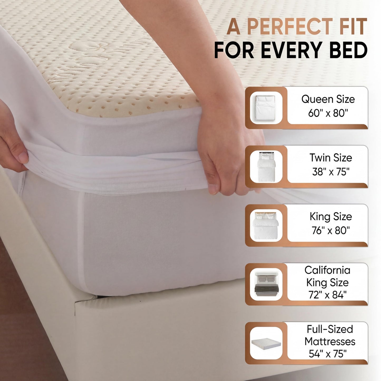 Luxury Waterproof Organic Mattress Protector King Size - Organic Cotton Breathable Mattress Pad Cover - Premium 380GSM 3D Air Fabric - Deep Pocket - Jersey Cotton Skirt - Fitted Design