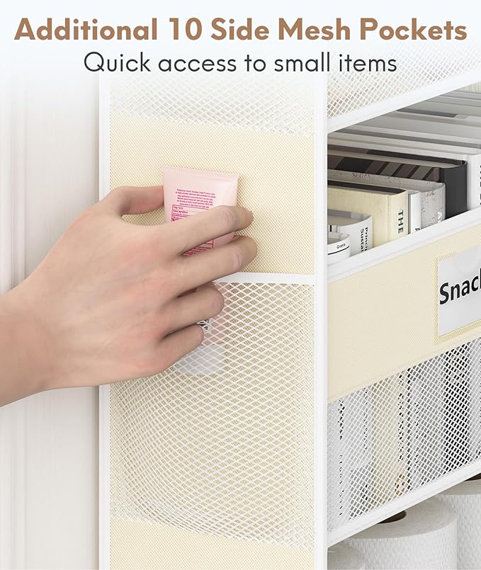 Over The Door Organizer Hanging, 2 Pack 5 Shelf Behind The Doors Storage