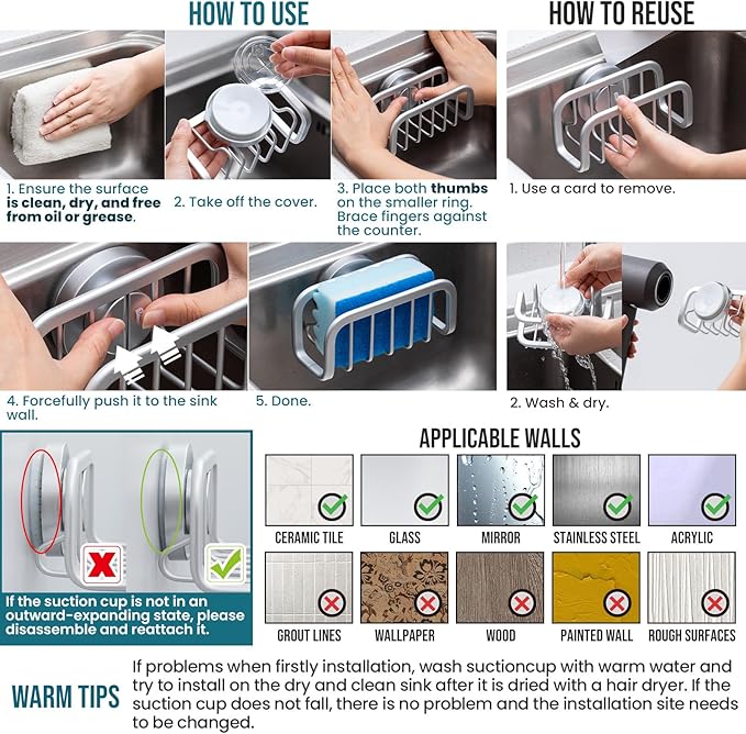TAILI Sponge Holder for Kitchen Sink
