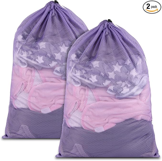 2 Pack Mesh Laundry Bags, 23 x 34 Inches Heavy Duty Mesh Laundry Bag, Large