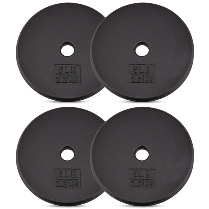 Yes4All Standard 1" Cast Iron Weight Plate - Ideal for Strength Training - Multiple Weight: 5LB to 25LB (Single & Set of 4)