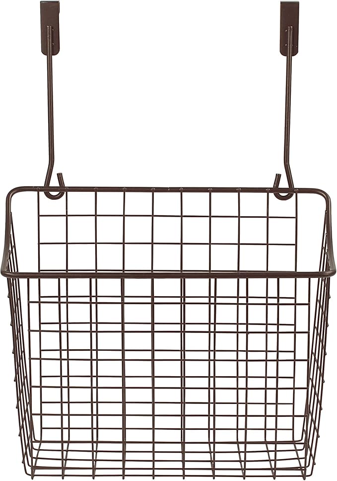 Spectrum Large Over Cabinet Door Organizer Bronze Wire Storage Basket