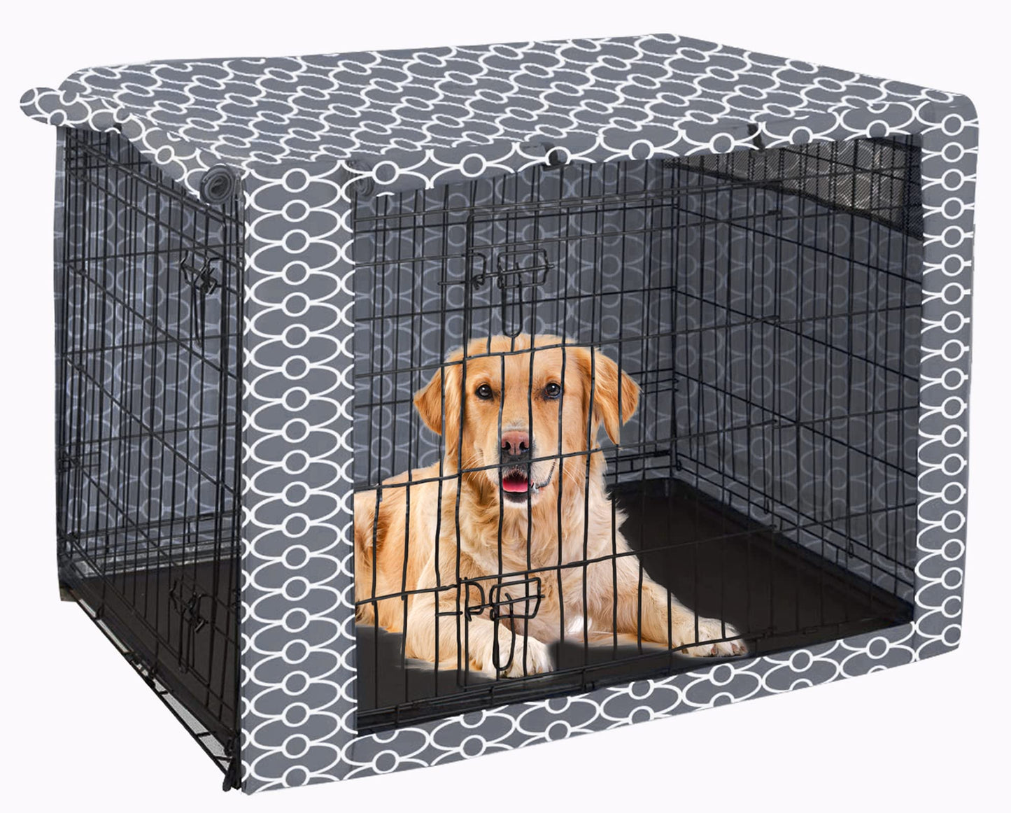 Dog Crate Cover Durable Polyester Pet Kennel Cover Universal Fit for Wire Dog Crate - Fits Most inch Dog Crates - Cover only-Gray-30