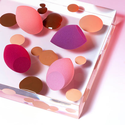 Real Techniques Ultimate Makeup Sponge Trio, Makeup Blending Sponges, For Liquid, Cream, & Powder Products, Powder & Foundation Sponges, Mini Makeup Sponge, Latex-Free Foam, Travel-Friendly, 3 Count