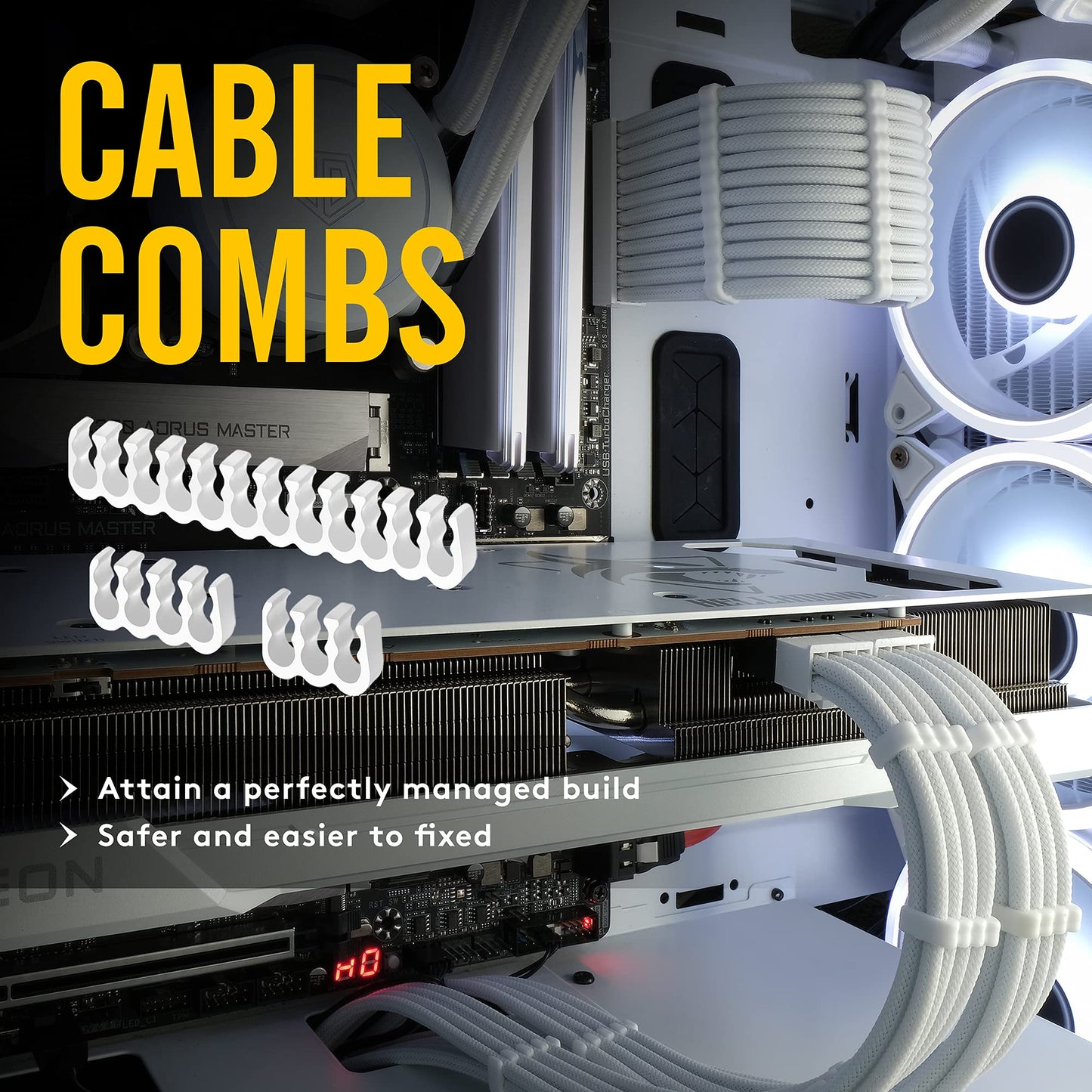 EZDIY-FAB PSU Cable Extension kit Sleeved Cable Custom Power Supply Sleeved Extension -White