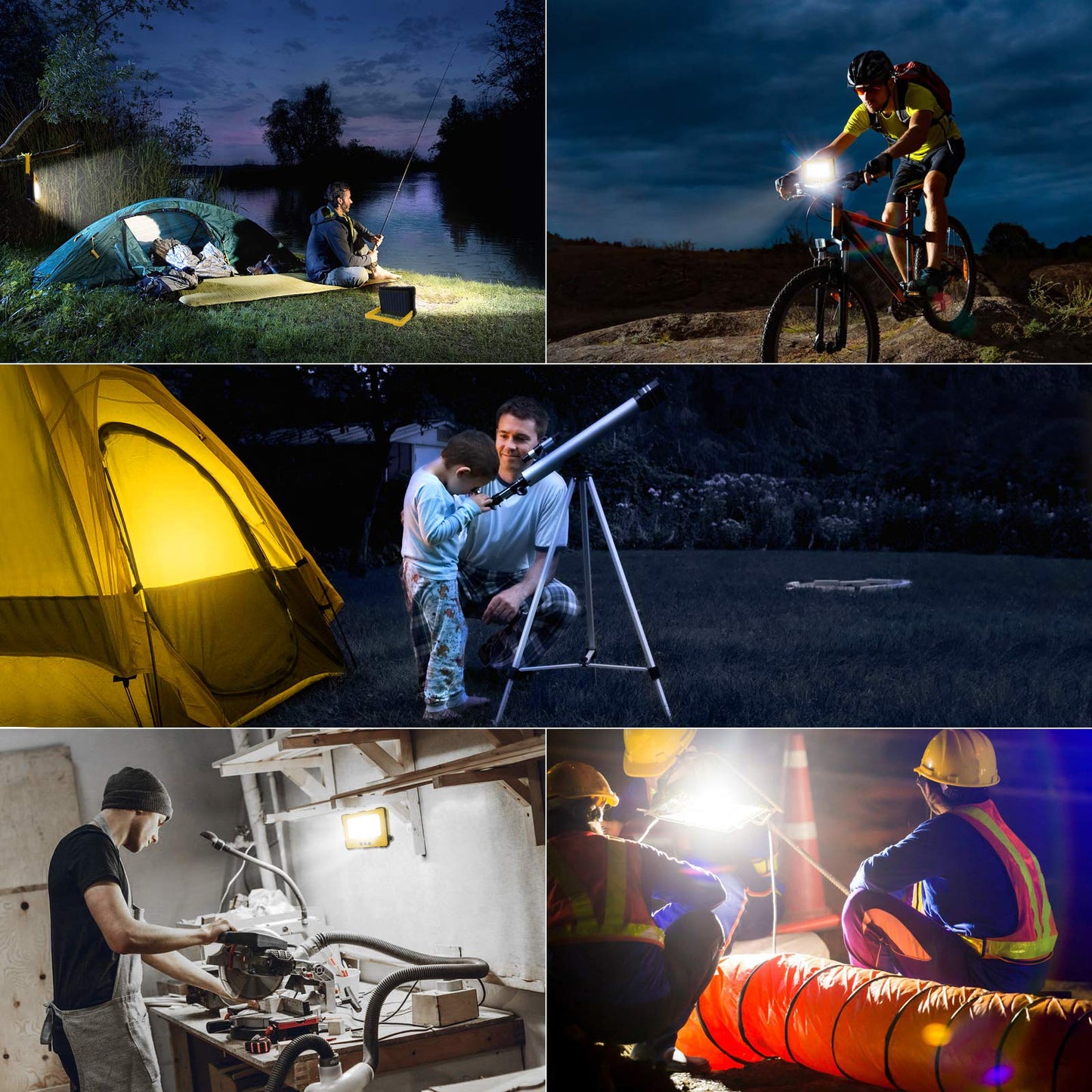 Linke Rechargeable Work Light 80W, Super Bright Camping Lights with 10000mAh Battery Portable Floodlight with Magnetic, USB, Solar Emergency Led Lantern for Tent Car Repairing Hiking & Fishing
