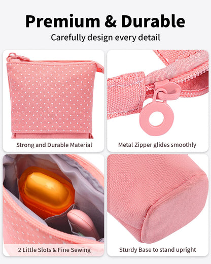 Sooez Standing Pencil Case, Cute Stand up Pencil Pouch, Telescopic Pen Pouch, Portable Pencil Holder, Kawaii Stand up Pencil Case, Spacious Pencil Pouch Bag for School Office Supplies, Black