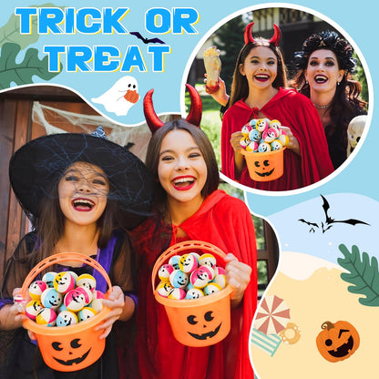 Roowest 24 Pcs Summer Halloween Stress Balls 2.5 Inch Mini Beach Stress Ball for Summer Halloween Party Favor Carnival Reward Beach Games