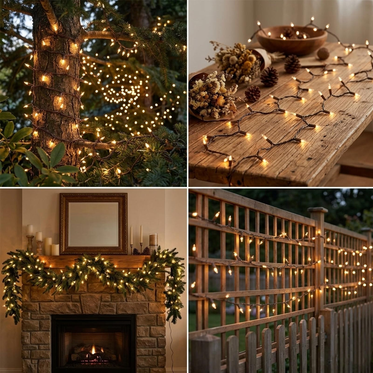 Vigdur Solar String Lights Outdoor - 2 Packs 28ft 70 Count String Lights on Brown Wire Cord, Solar Powered Christmas Lights for Patio Home Party Garden Decor